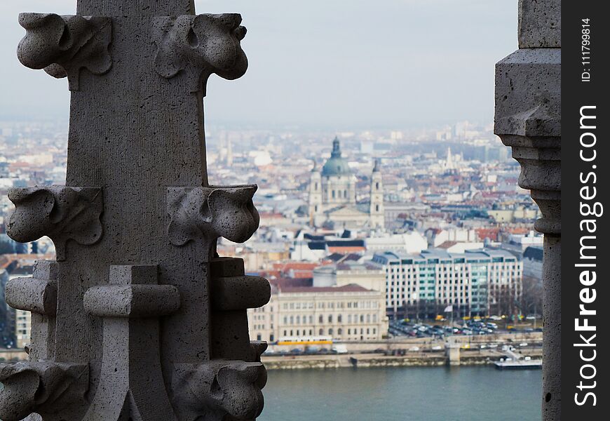 Panorama of Budapest and the Danube from Church Tower