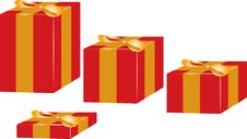 Present Box Bow Red Yellow Royalty Free Stock Images Present Box Bow Red Yellow Royalty Free Stock Images