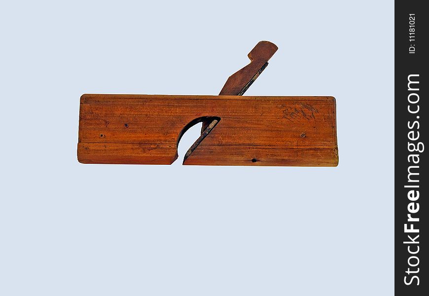 A vintage wood planer used to shape crown moldings in the early 1900s