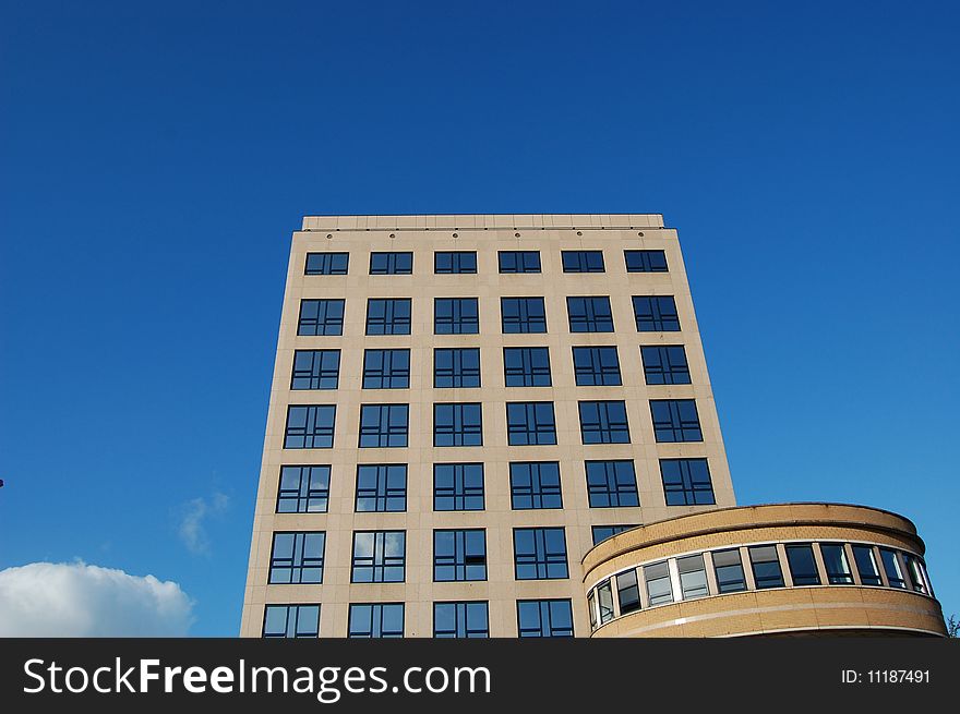 Office building with blue sky. Office building with blue sky