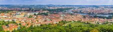 Aerial View Of The Old Town And Charles Bridge Over Vltava River Royalty Free Stock Image