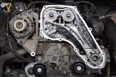 Close Up Of The Mechanics Of A Car Engine. Royalty Free Stock Photo Close Up Of The Mechanics Of A Car Engine. Royalty Free Stock Photo