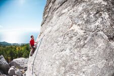 A Rock Climber On A Rock. Royalty Free Stock Image