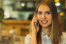Business Woman Talking On The Mobile Phone Stock Image