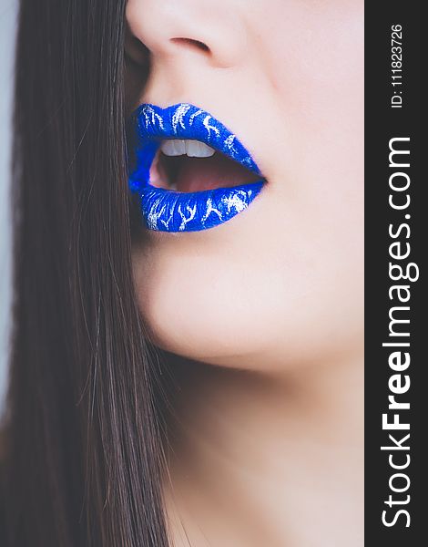 Woman in Blue Lipstick