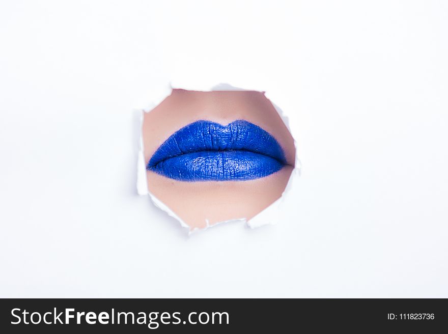 Woman With Blue Lips