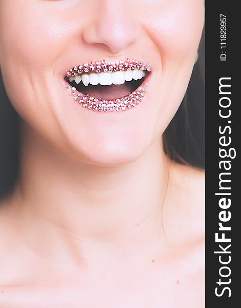 Woman With Studded Lips