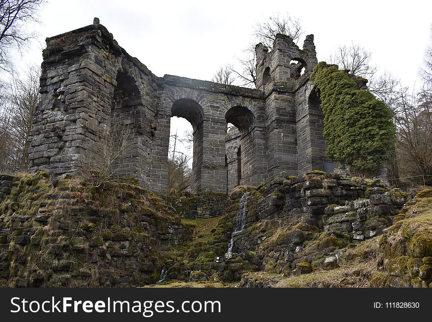 Old walls at World Cultural Heritage Herkules in Kassel, WilhelmshÃ¶he in Germany