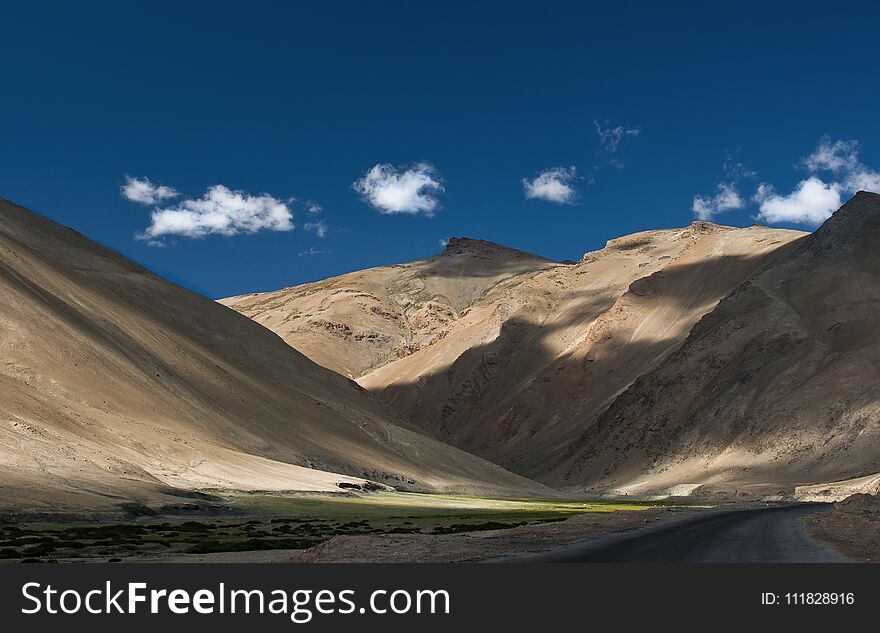 Play of Shadow and light on Leh manali Roadladakh India