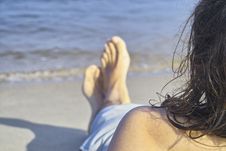 Resting In The Beach Royalty Free Stock Photos Resting In The Beach Royalty Free Stock Photos
