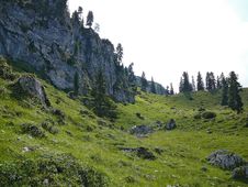 High Alpine Landscape Near Zugspitze Stock Photo