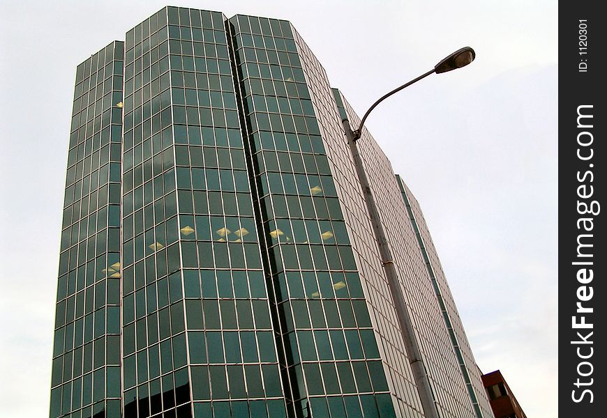 A tall office building. A tall office building