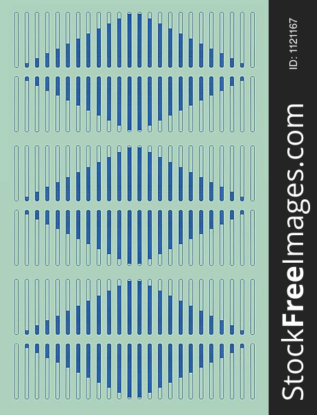 Pattern of graphical faders for audio equipment