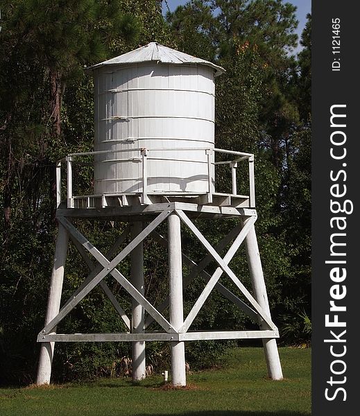 This water tower built in 1914, was used to irrigate the citrus groves.