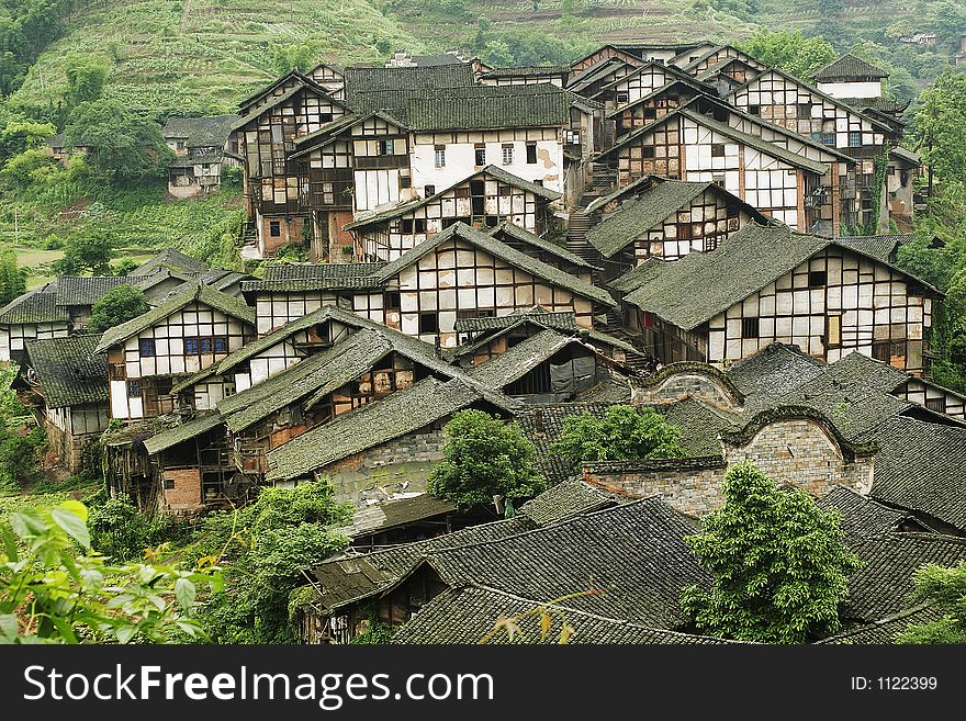 Traditional folk house of people live in Fubao viliage in Sichuan province of China. Traditional folk house of people live in Fubao viliage in Sichuan province of China