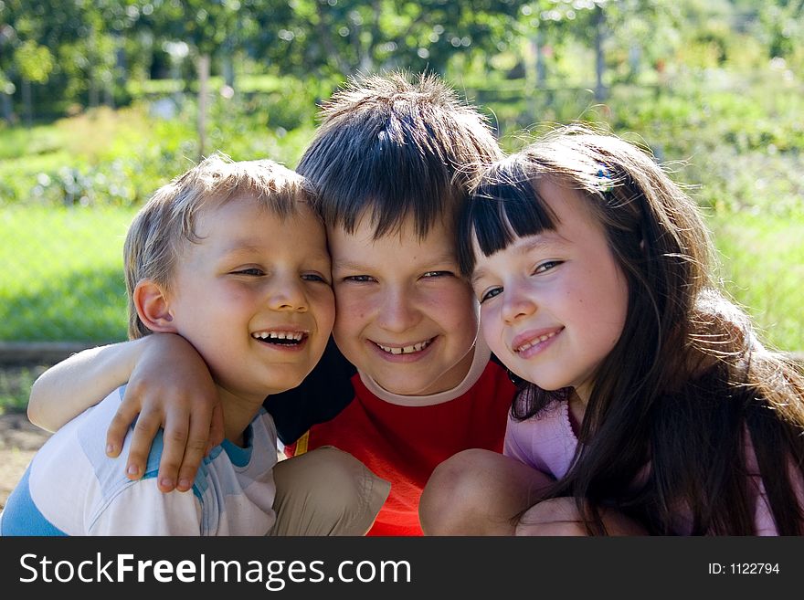 Children in garden. Children in garden