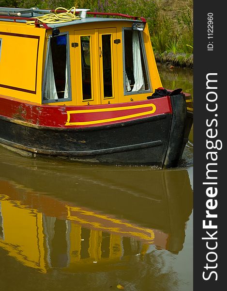 Canal boat reflections