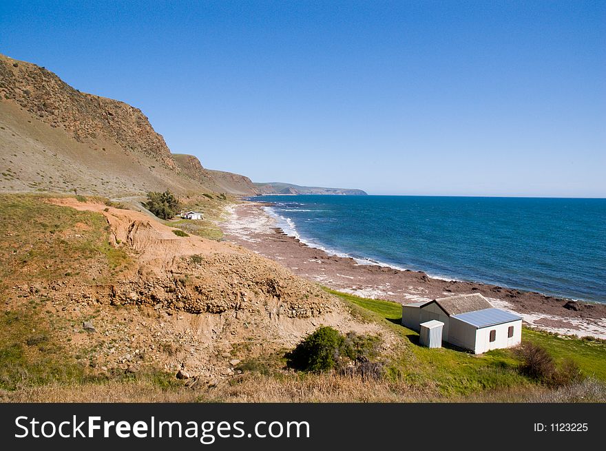 Lonely shack sits near the beach not far from Normanville, South Australia. Lonely shack sits near the beach not far from Normanville, South Australia.