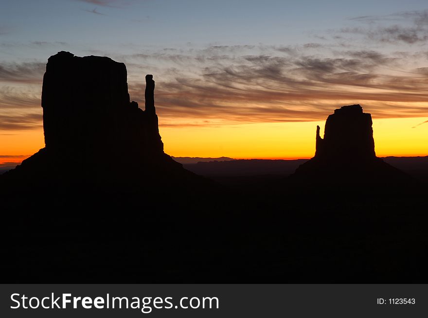 The Mittens at Sunrise in Monument Valley