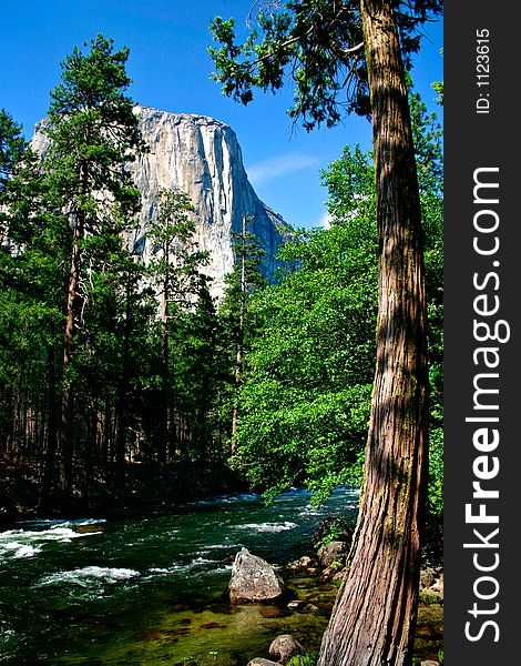 El Capitan is a 3,000 foot vertical rock formation in Yosemite Valley and Yosemite National Park. It is one of the most popular monoliths with rock climbers in the world. El Capitan is a 3,000 foot vertical rock formation in Yosemite Valley and Yosemite National Park. It is one of the most popular monoliths with rock climbers in the world.