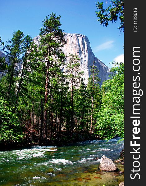 El Capitan is a 3,000 foot vertical rock formation in Yosemite Valley and Yosemite National Park. It is one of the most popular monoliths with rock climbers in the world. El Capitan is a 3,000 foot vertical rock formation in Yosemite Valley and Yosemite National Park. It is one of the most popular monoliths with rock climbers in the world.