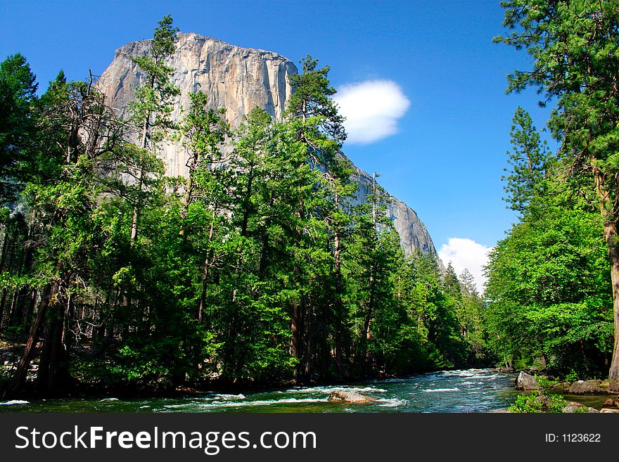 El Capitan is a 3,000 foot vertical rock formation in Yosemite Valley and Yosemite National Park. It is one of the most popular monoliths with rock climbers in the world. El Capitan is a 3,000 foot vertical rock formation in Yosemite Valley and Yosemite National Park. It is one of the most popular monoliths with rock climbers in the world.