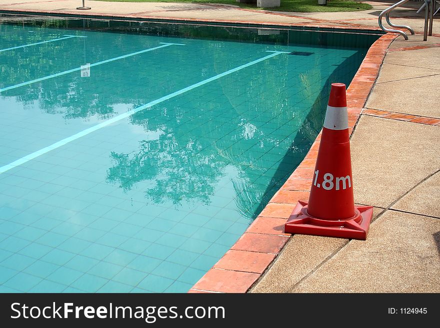 Swimming pool, with depth indicator