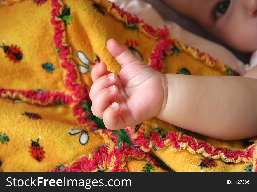 Little Baby Arm on colorful background