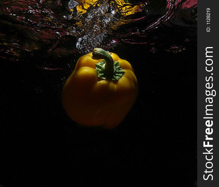 Fruit falling in the water. Fruit falling in the water