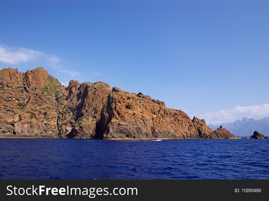 The nature reserve of Scandola peninsula in Corsica, France, Europe, (listed in the UNESCO  World Heritage places in the world). The nature reserve of Scandola peninsula in Corsica, France, Europe, (listed in the UNESCO  World Heritage places in the world)