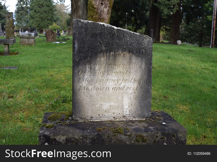 Grave, Headstone, Cemetery, Grass