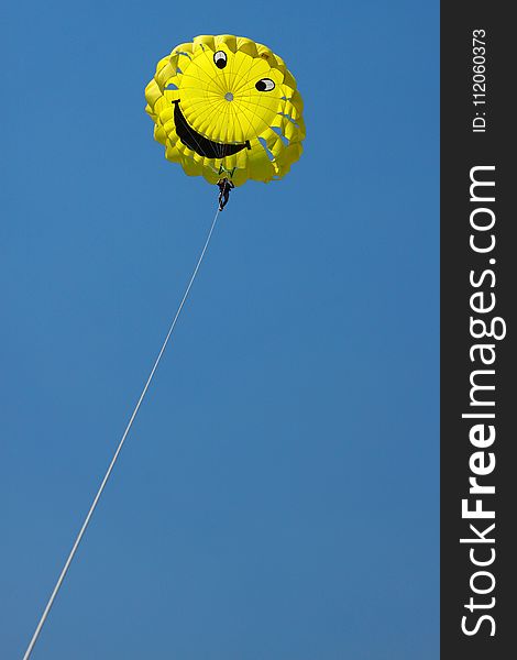 Yellow, Parachute, Sky, Windsports