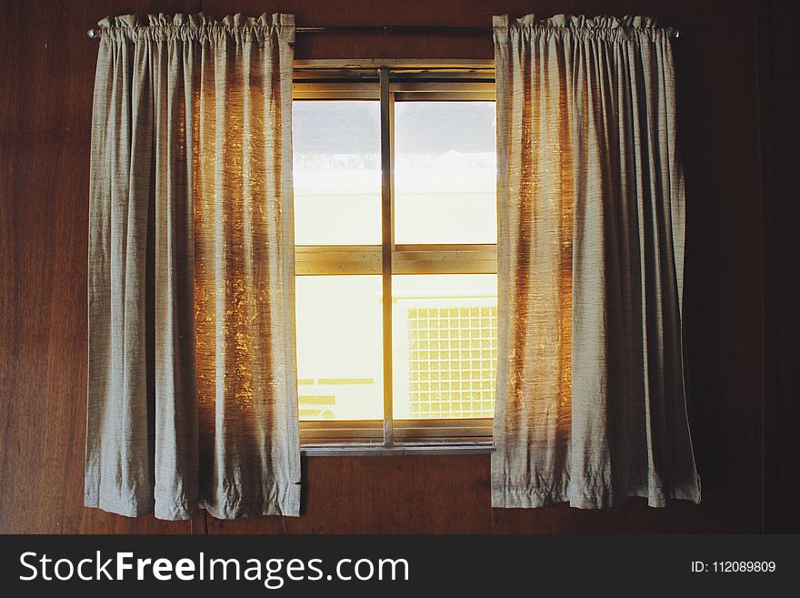 Two White Rod Pocket Curtains