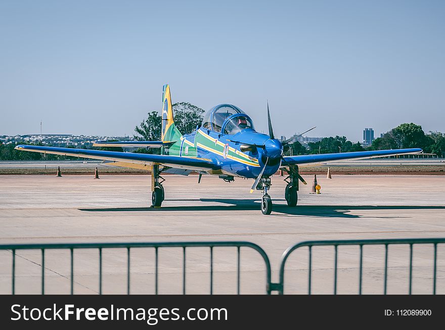 Blue Propeller Plane