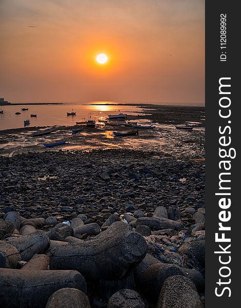 Golden Hour Photo Of Seashore