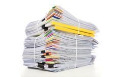 Stack Of Business Document Papers Isolated On White Background Royalty Free Stock Photos