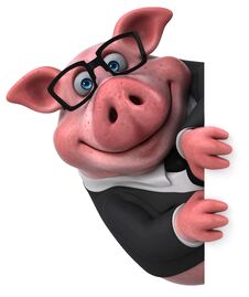Fun Pig - 3D Illustration Royalty Free Stock Images