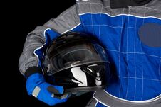 Racing Driver With Helmet Stock Photo