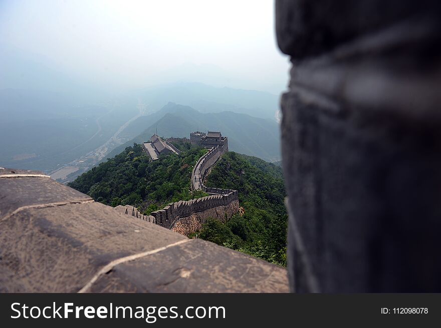 Great wall of China in a summer time.