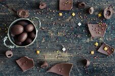 Easter Composition With Chocolate Royalty Free Stock Photography