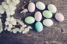 Easter Eggs On Wooden Background Stock Photos Easter Eggs On Wooden Background Stock Photos