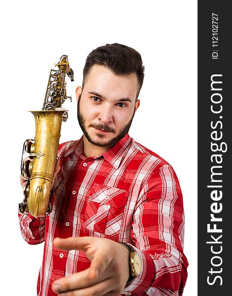 Saxophone Player Saxophonist with Sax