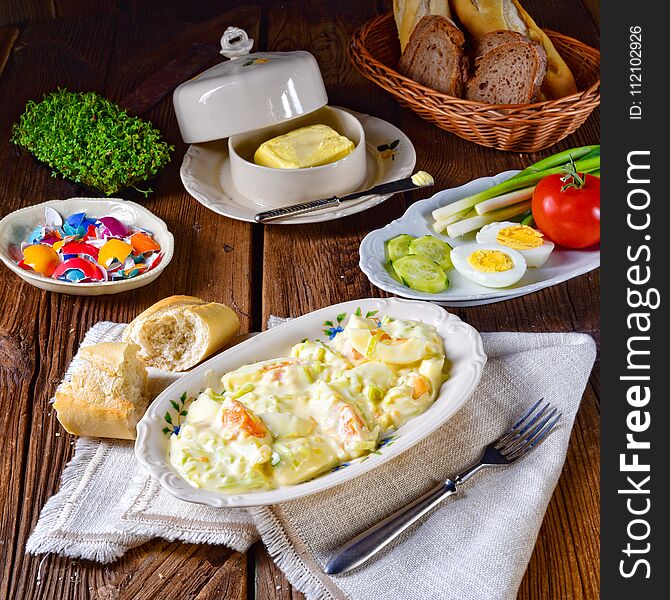 Rustic Spring Egg Salad With Leek