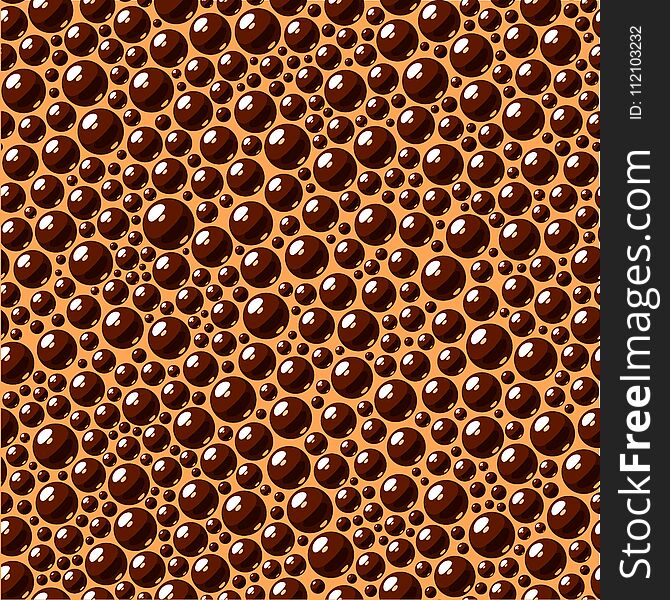 Seamless texture of foam and bubbles on the surface of coffee