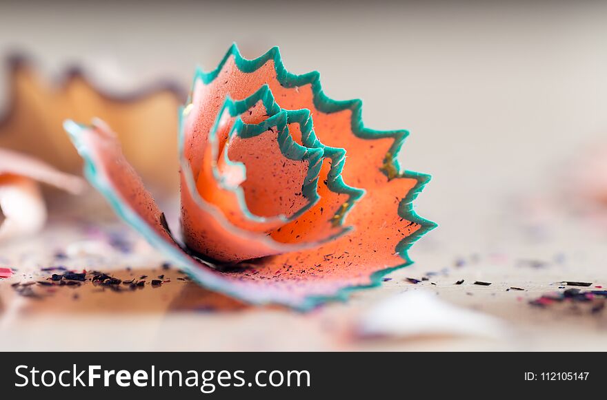 Debris from a pencil. macro . Photos in the studio