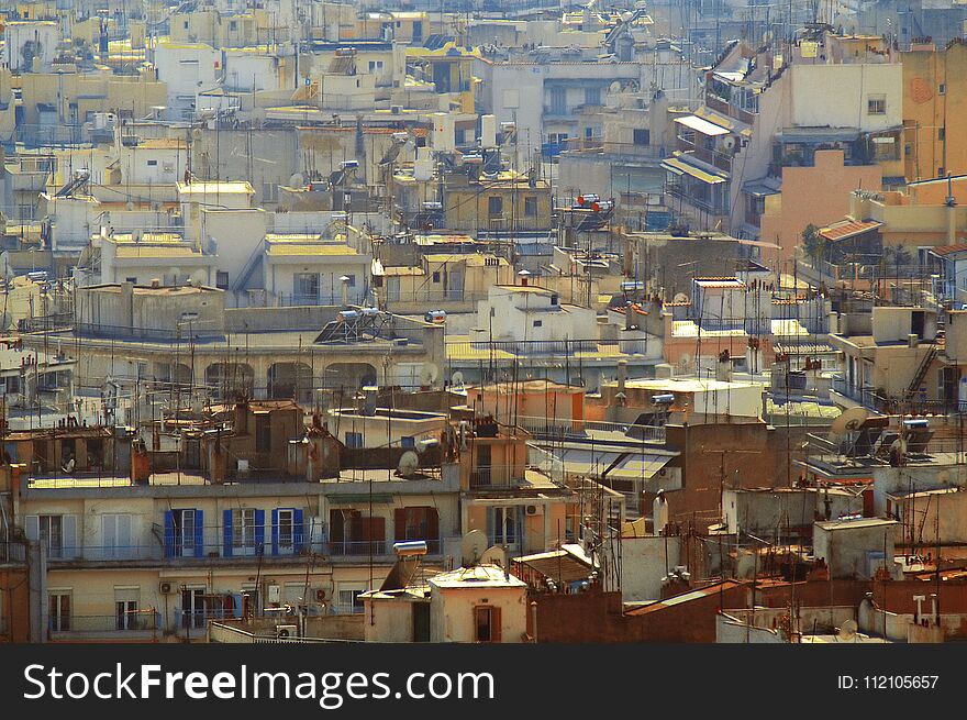 Densely Populated Residential District In Western Thessalonica - Greece