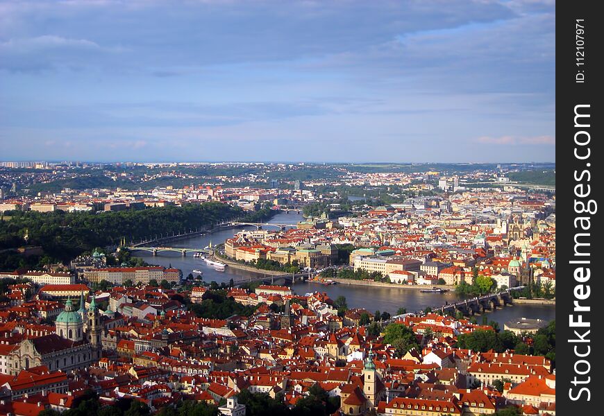 Charles Bridge over Vltava river