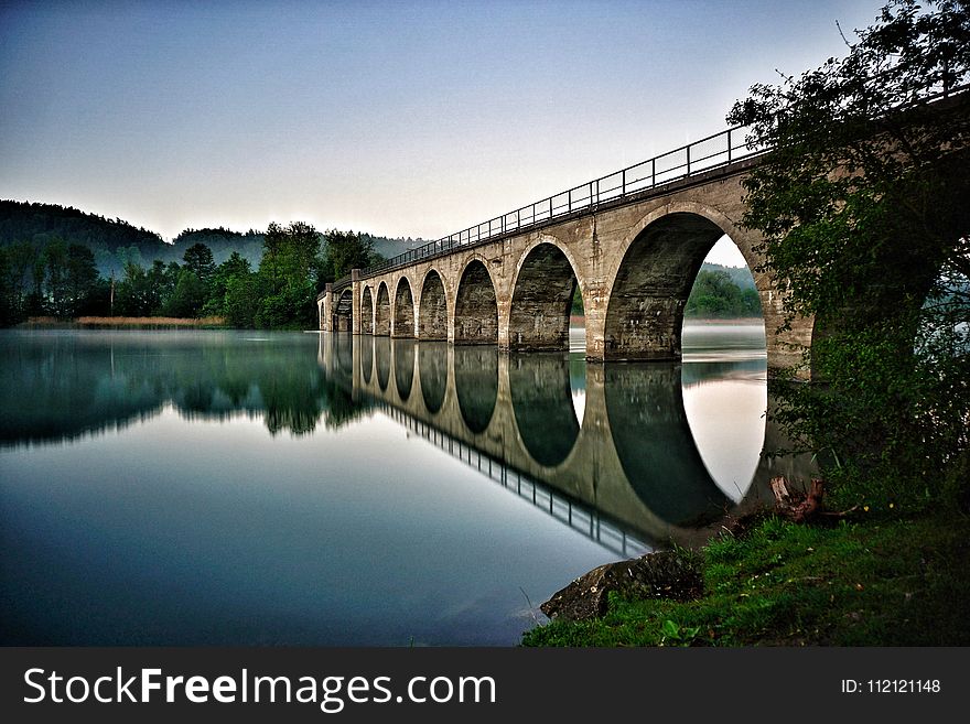 Reflection, Bridge, Nature, Water