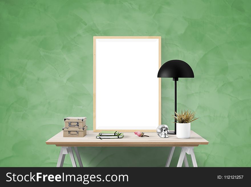 Green, Table, Wall, Furniture