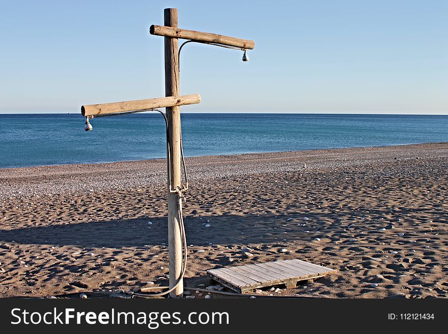 Sea, Sky, Cross, Shore